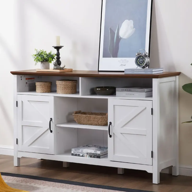 Farmhouse Sideboard Buffet Cabinet with Hinged Barn Doors — photo 4