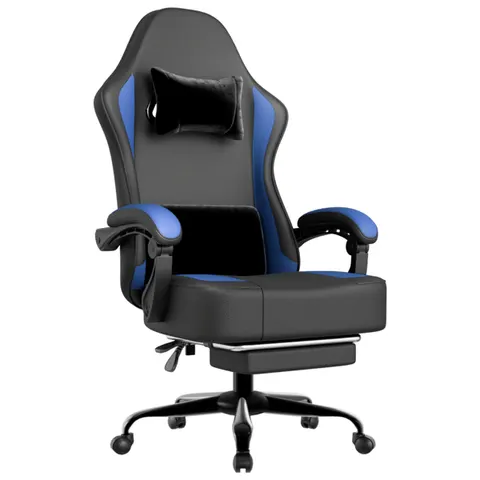 Gaming Chair with Pocket Spring Cushion and Footrest
