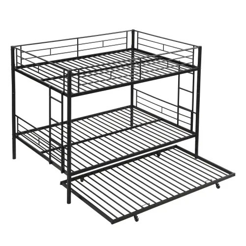 Full Over Full with Trundle Metal Bunk Bed β photo 4