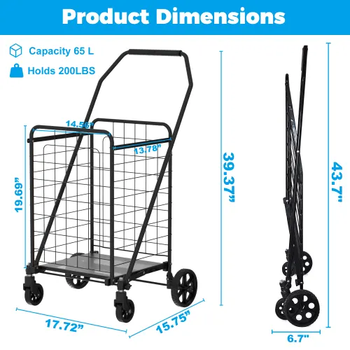 Shopping Cart with Shelf — Grocery Cart on Wheels — photo 5