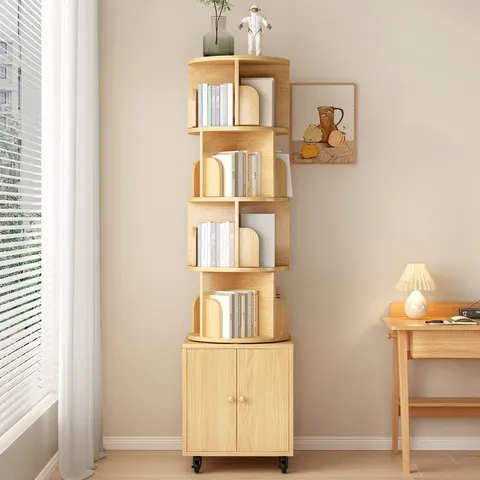Rotating Bookshelf — 360 Degree Display 5 Tier Corner Bookshelf