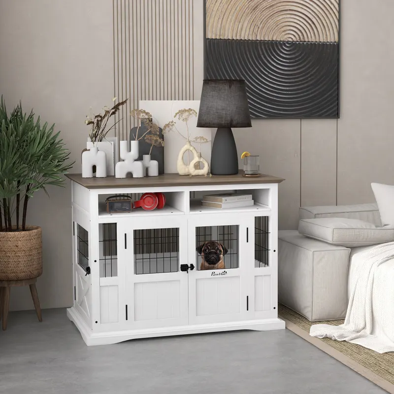 Dog Kennel Furniture Side End Table with Storage — photo 2