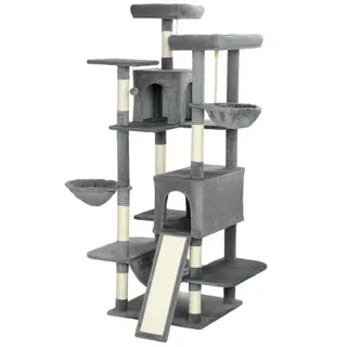 69" Cat Tree — Multi-level Cat Tower with 2 Condos and 3