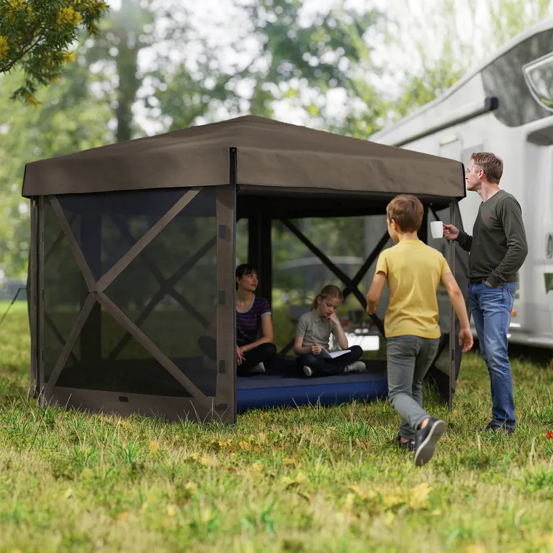 Hexagonal Pop Up Gazebo Canopy Tent with 5 Sidewalls — photo 3