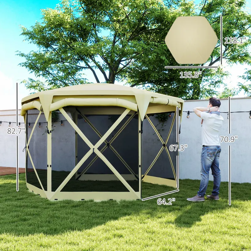 Pop Up Gazebo Screen Tent with Removable Roof Cover — photo 6