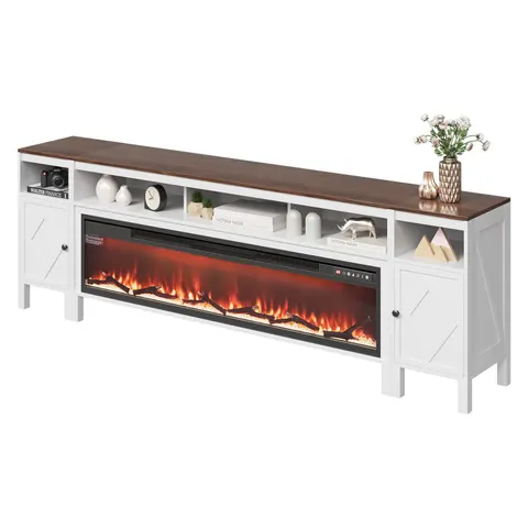Fireplace TV Stand β Farmhouse Fireplace TV Stand for TVs Up