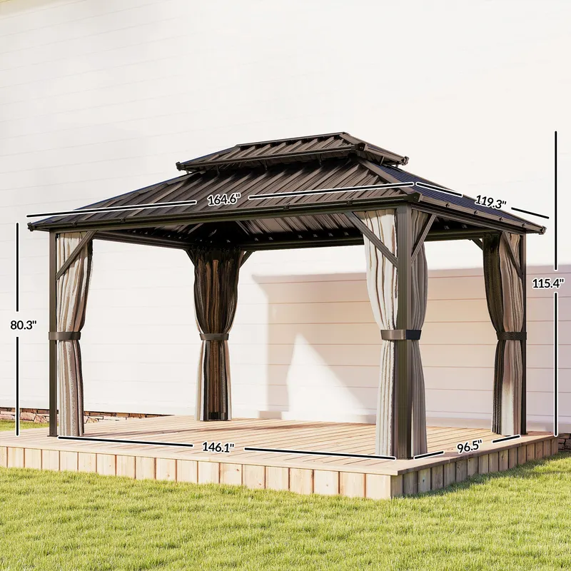 Hardtop Gazebo with Double Galvanized Steel Roof Canopy — photo 3