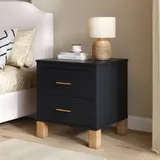 2 Drawer Nightstand — Premium Wood Storage with Elegant Fluted — photo 5