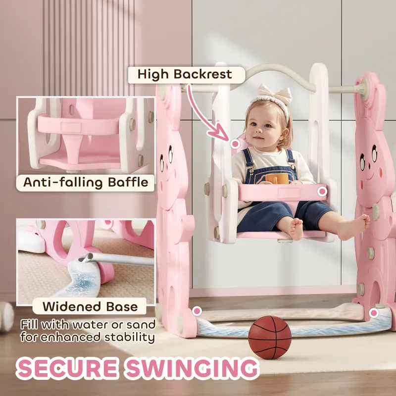 4 in 1 Toddler Slide and Swing Set with Climber — photo 7