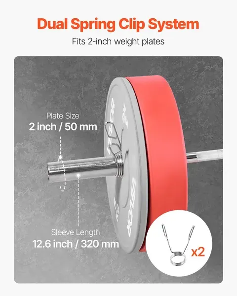 6FT Barbell Bar — Fits 2-Inch Weight Plates — photo 2
