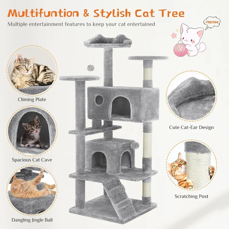 54 -cat Tree Tower — Multi-level with Sisal Grab Post — photo 3