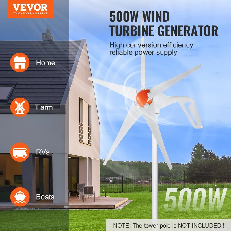 500W Wind Turbine Generator — 12V Wind Turbine Kit — photo 3