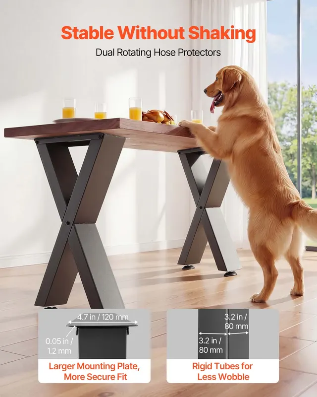Table Legs — 29.5" H X 23.6" W Steel Furniture Legs — photo 4