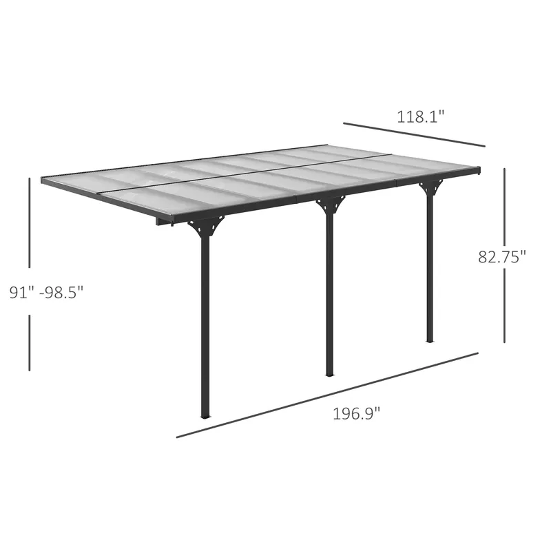 Outdoor Polycarbonate Pergola — Transparent UV Blocking Awning — photo 5