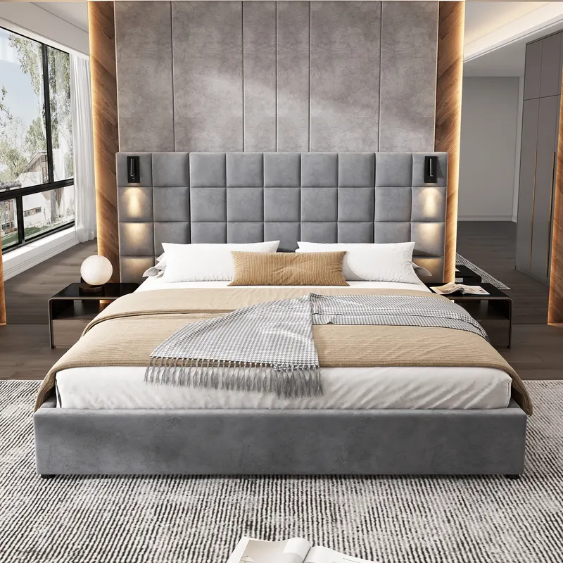 King Size Upholstered Bed Frame β photo 5