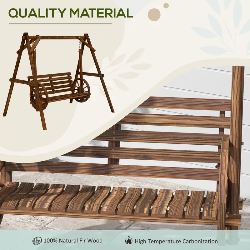 2-Seat Porch Swing with A-frame Stand β photo 5