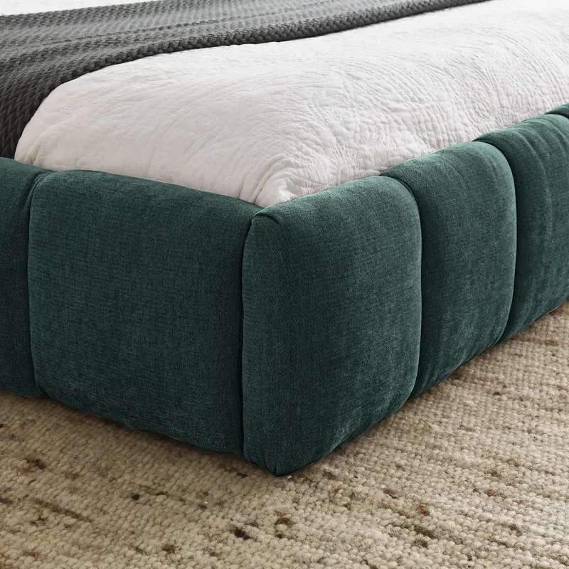 Queen Size Upholstered Bed Frame with Thick Fabric — photo 2