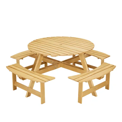 Outdoor 8 Person Picnic Table β 8 Person Round Picnic Table β photo 7
