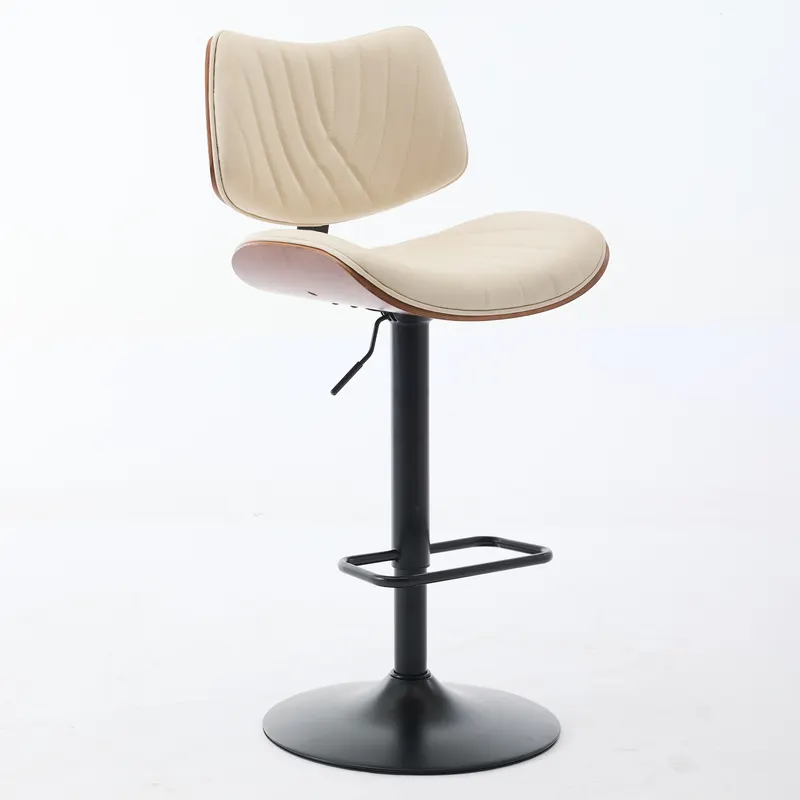 Walnut Bentwood Bar Stools Mid Century Modern Adjustable Counter — photo 5