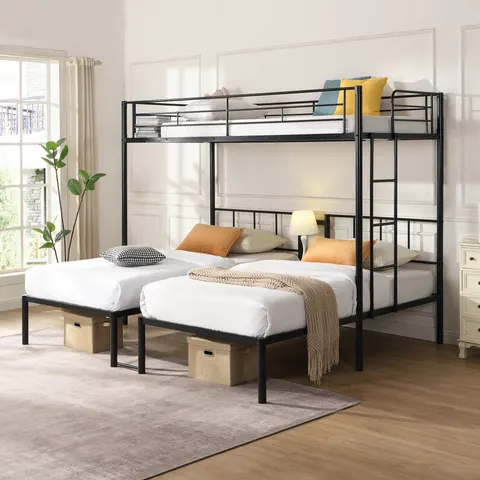 Twin Over Twin Over Twin Bunk Bed