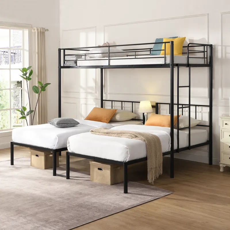 Twin Over Twin Over Twin Bunk Bed