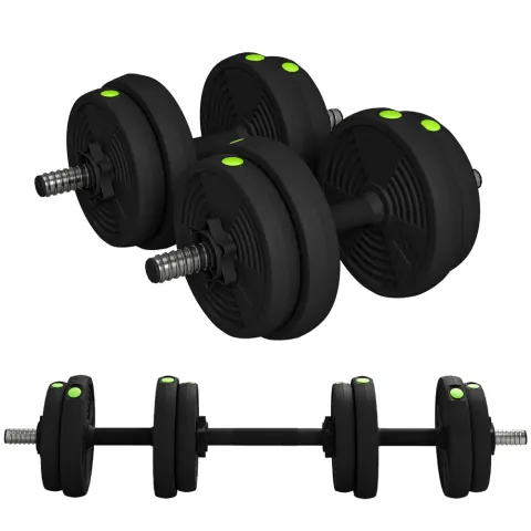 33LBS 2-in-1 Adjustable Barbell & Dumbbells Set