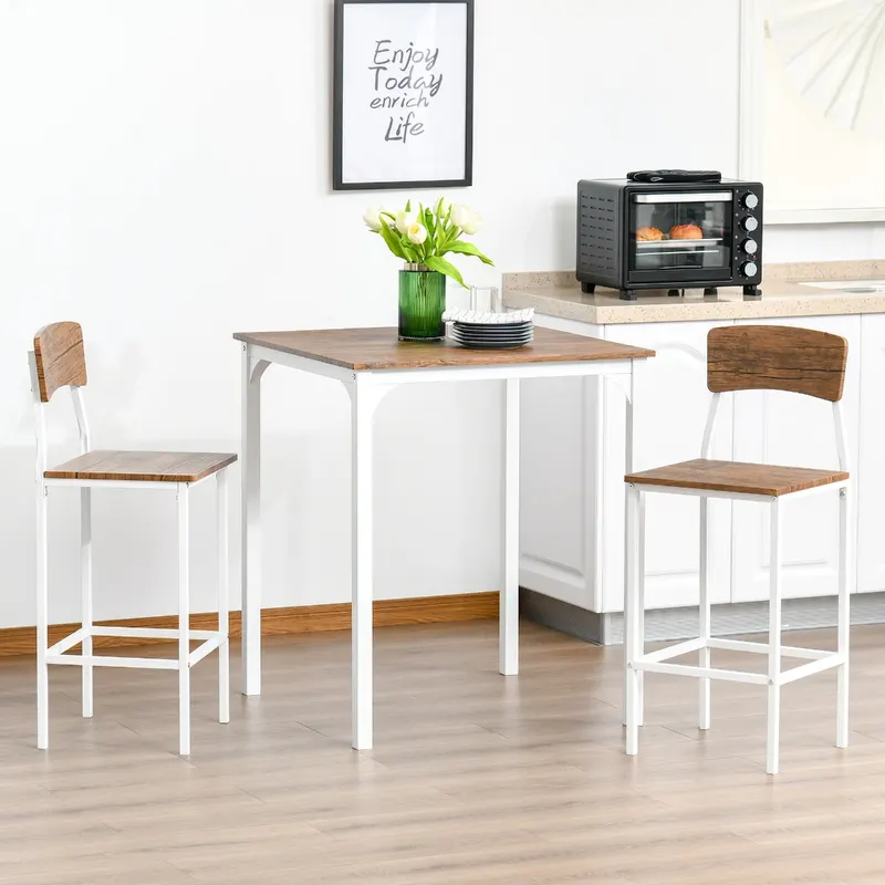 3 Piece Industrial Counter Height Dining Table Set β photo 2