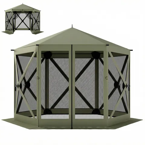Pop Up Gazebo Screen Tent — Portable Instant Camping Canopy