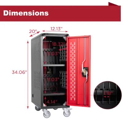 16 Bay Mobile School Charging Cart Station for Chromebook — photo 4