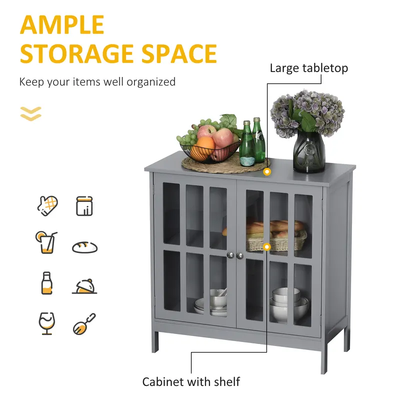 Contemporary Storage Cabinet — Cupboard Buffet Credenza with 2 — photo 3