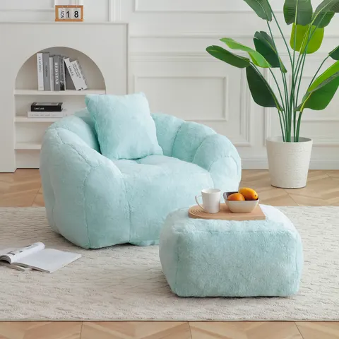 Giant Bean Bag Chair Withfootstool