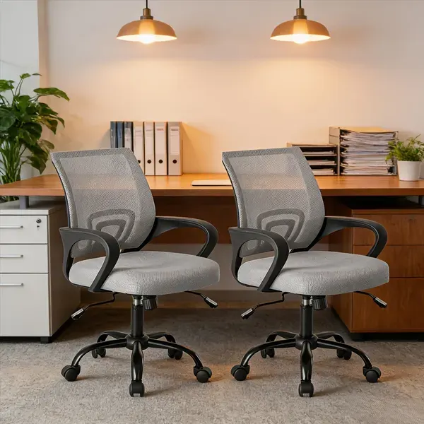 Ergonomic Office Desk Gaming Chair Mid Back with Lumbar Support — photo 8