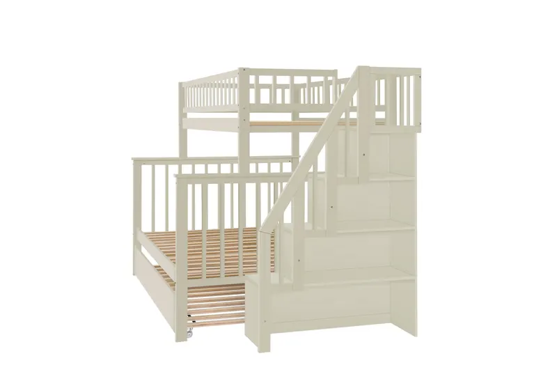 Twin Over Full Stairway Bunk Bed with Trundle β photo 3