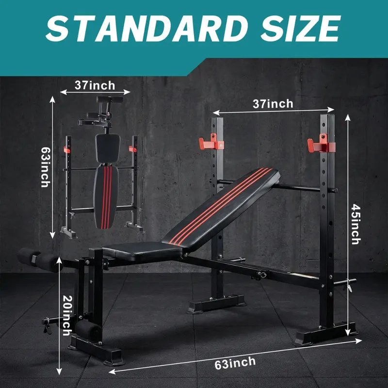 Adjustable Weight Bench with Rack — photo 3