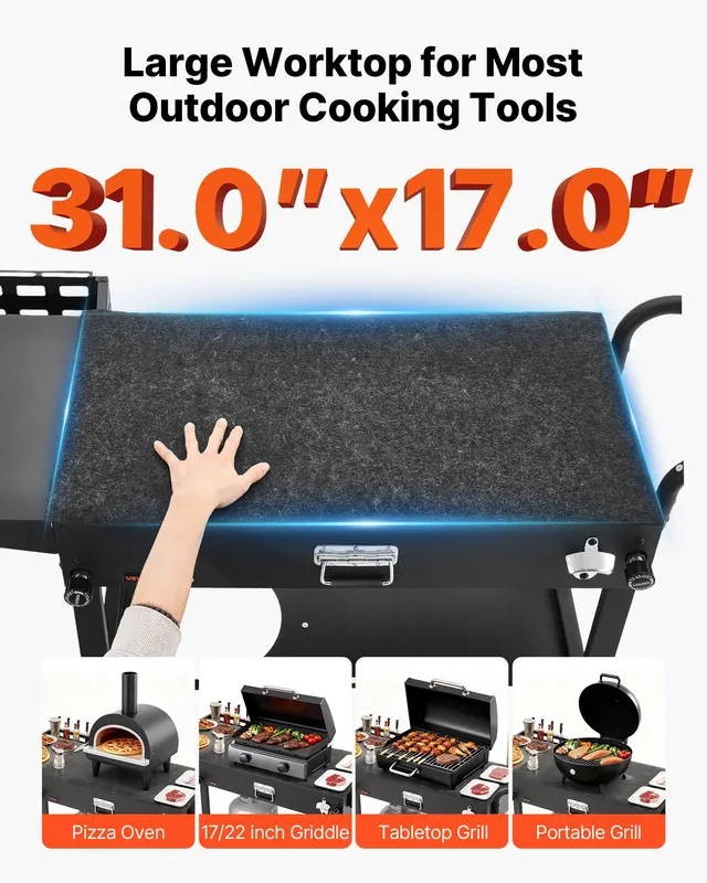 Outdoor Grill Cart — 31.0 X 17.0 Inch Tabletop Size Grilling — photo 2