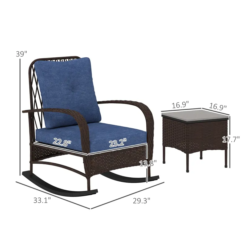 3 Piece Wicker Patio Furniture Set — photo 7