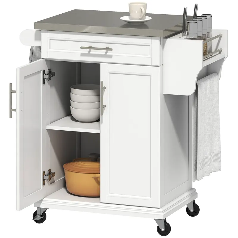 Kitchen Island on Wheels — Rolling Kitchen Cart with Stainless