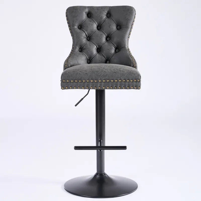 A&a Furniture β Aged and Retro PU Swivel Barstools Adjusatble β photo 2
