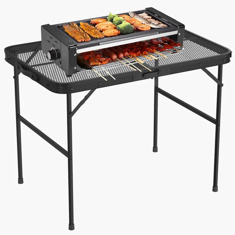 Foldable Camping Table Collapsible Picnic Aluminum Alloy Grill β photo 3