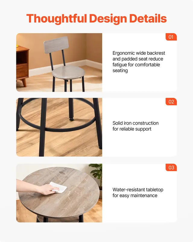 Bar Table — 3PCS 23.5″ Bars Tables Set