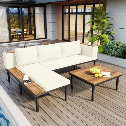 Luxury Patio Furniture Set with Removable Cushions and Coffee