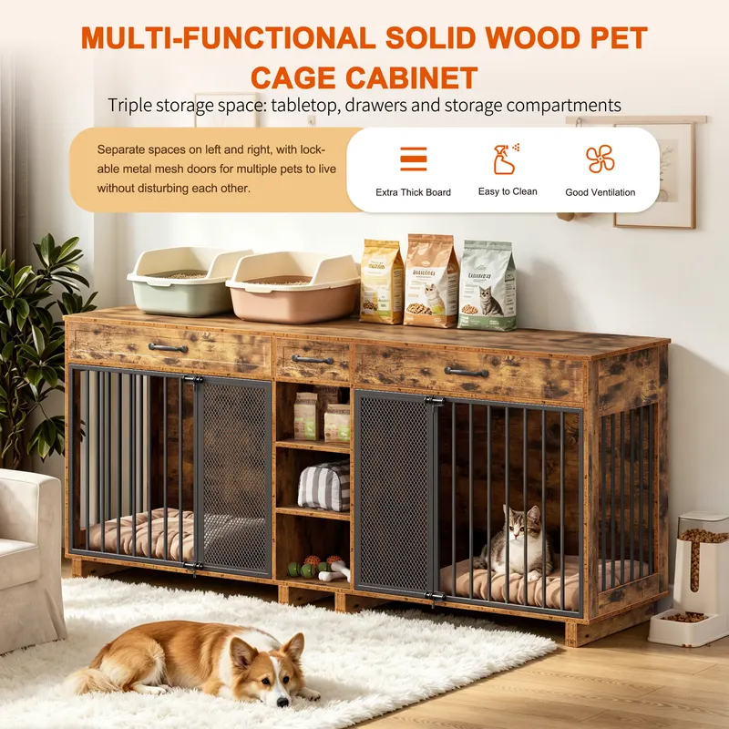 Large Wooden Dog Crate Furniture — photo 4