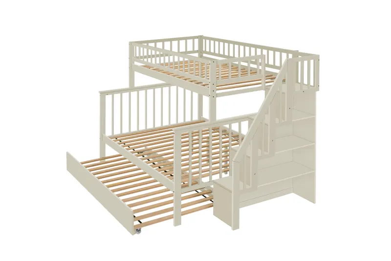 Twin Over Full Stairway Bunk Bed with Trundle β photo 4