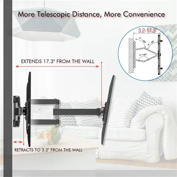 32-70 Inch Double Swing Large Base TV Stand β photo 3