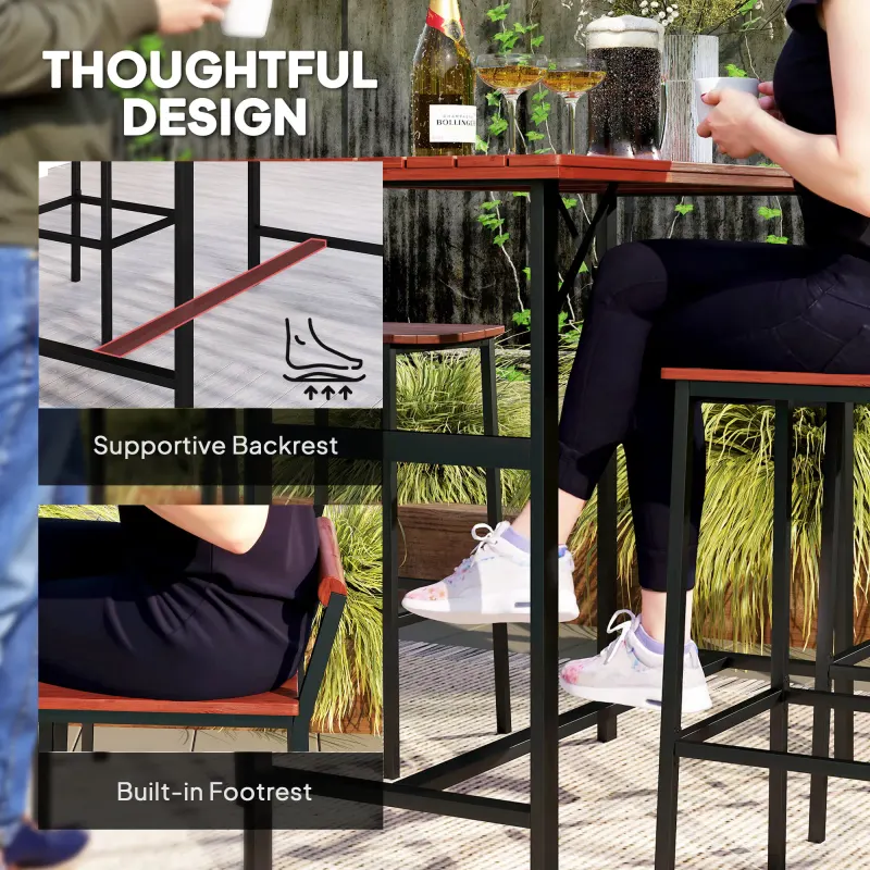 5 Piece Patio Bar Set with 47" Bar Height Table and 4 Bar Stools — photo 7