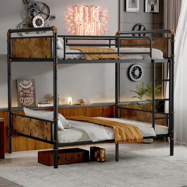 Twin XL Over Twin XL Metal Bunk Bed β photo 2