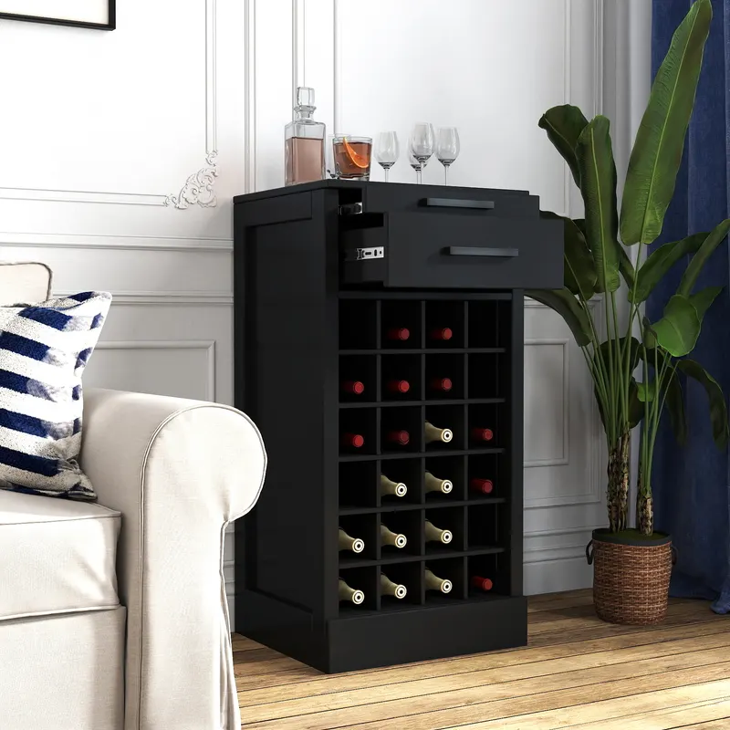 Black Color Modular 24 Wine Bar Cabinet Buffet Cabinet — photo 5