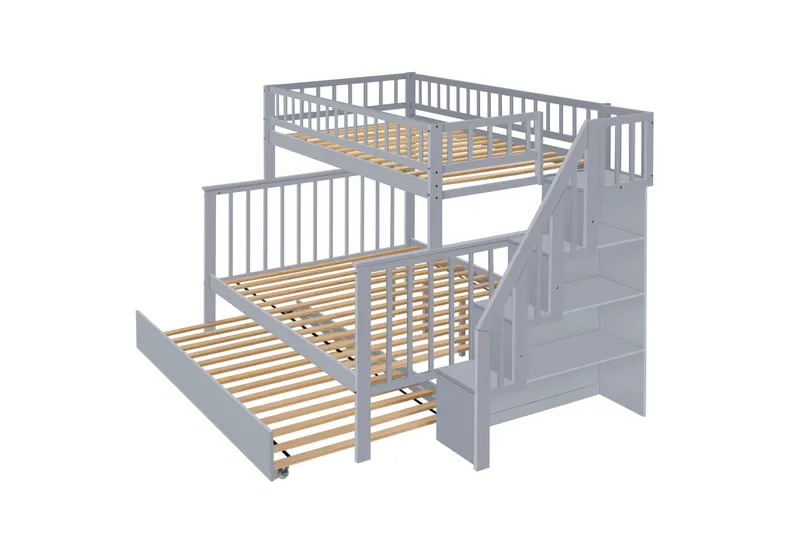Twin Over Full Stairway Bunk Bed with Trundle β photo 5