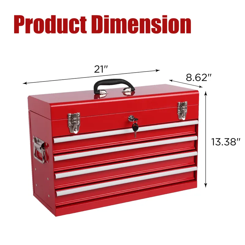 Heavy Duty Metal Tool Box — 21-inch — photo 6