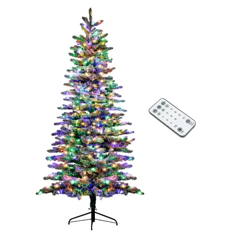 HOMCOM 7.5 Ft Pre-lit Mountain Pine Artificial Christmas Tree